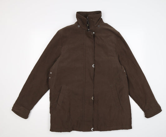 Womens UK Size 14 Classics Brown Windbreaker Coat