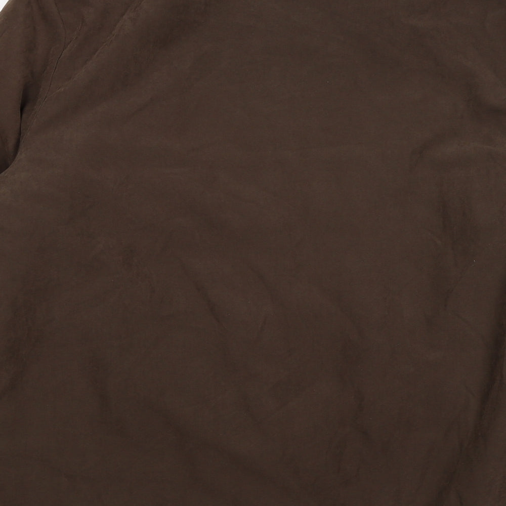 Classics Womens Brown Velour Windbreaker Coat Size 14