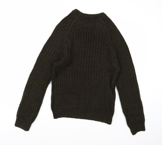 Le Breve Mens Green Knit Pullover Jumper Size S