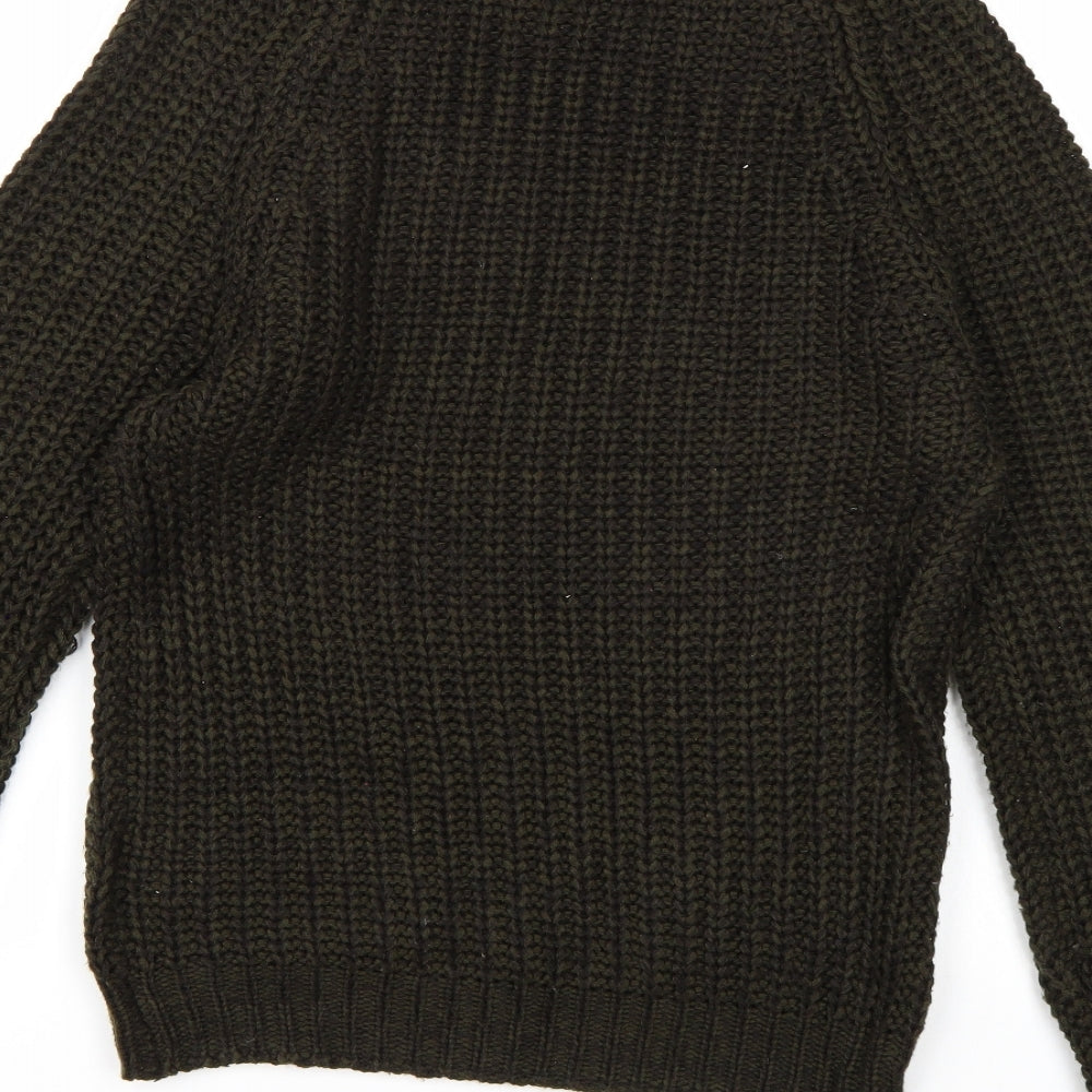 Le Breve Mens Green Knit Pullover Jumper Size S