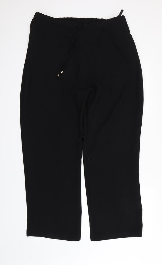 Womens UK Size 18 BHS Regular Fit Dress Pants Black Trousers