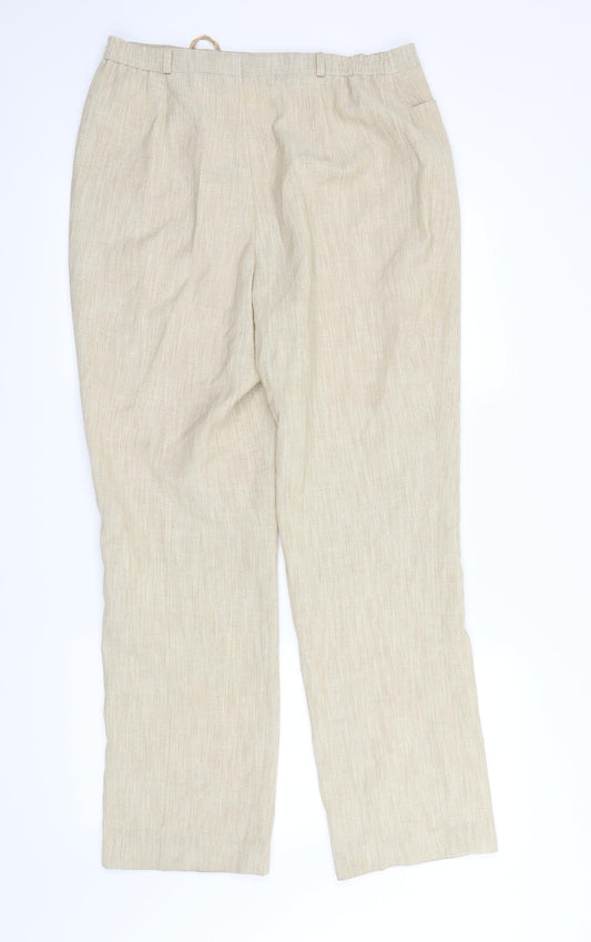 First Avenue Womens Beige Dress Pants Trousers Size 16 L28 in