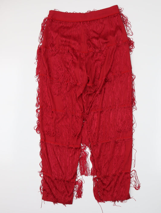 Missguided Womens Red Trousers Size 10 L20.5 in