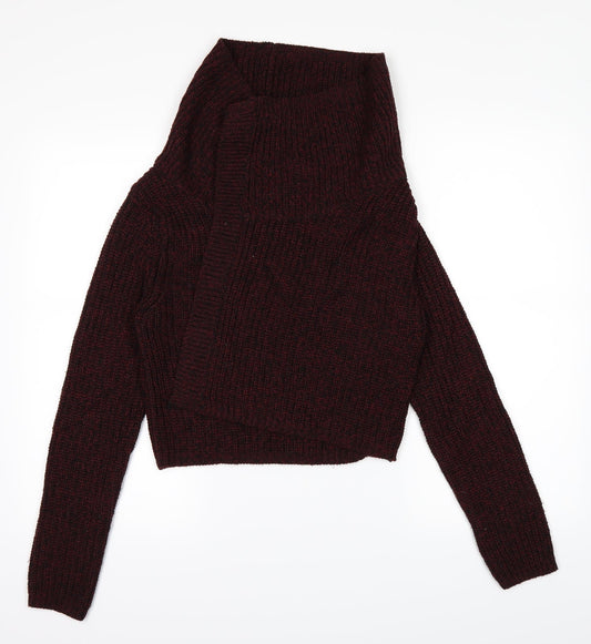 E-vie Womens Red Cardigan Jumper Size 10