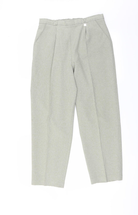 Womens UK Size 14 Classic Regular Fit Green Trousers