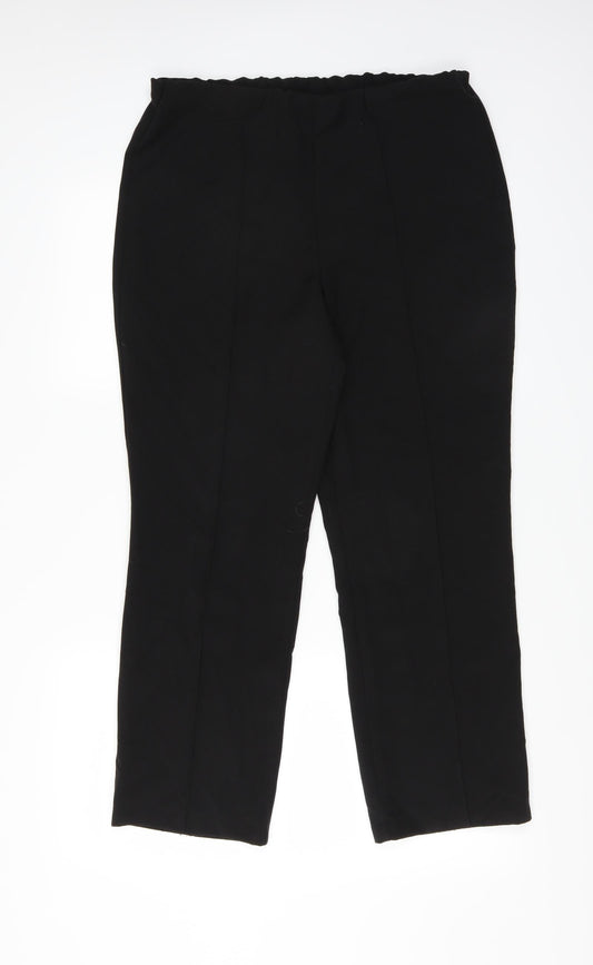 Womens UK Size 12 Classic Regular Fit Black Trousers