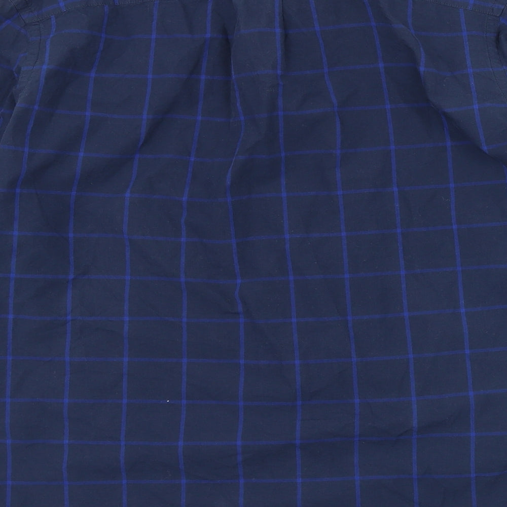 Mens UK Size S H&M Blue Button-Up Long Sleeve Casual Shirt
