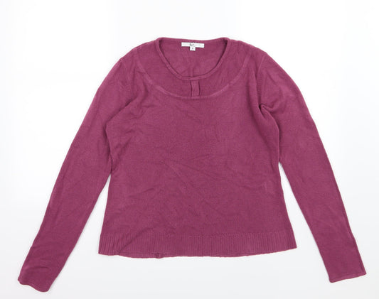Klass Womens Purple Knit Pullover Jumper Size M