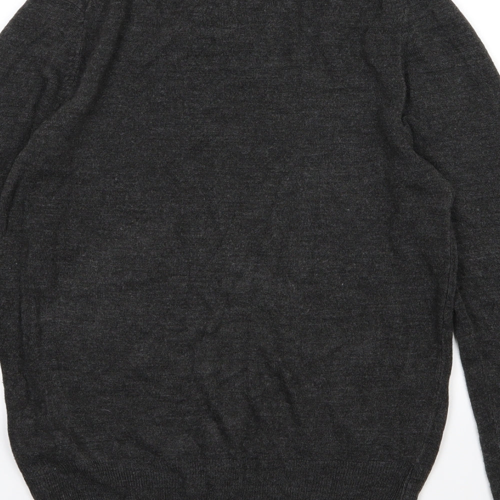 F&F Mens Grey Knit Pullover Jumper Size S