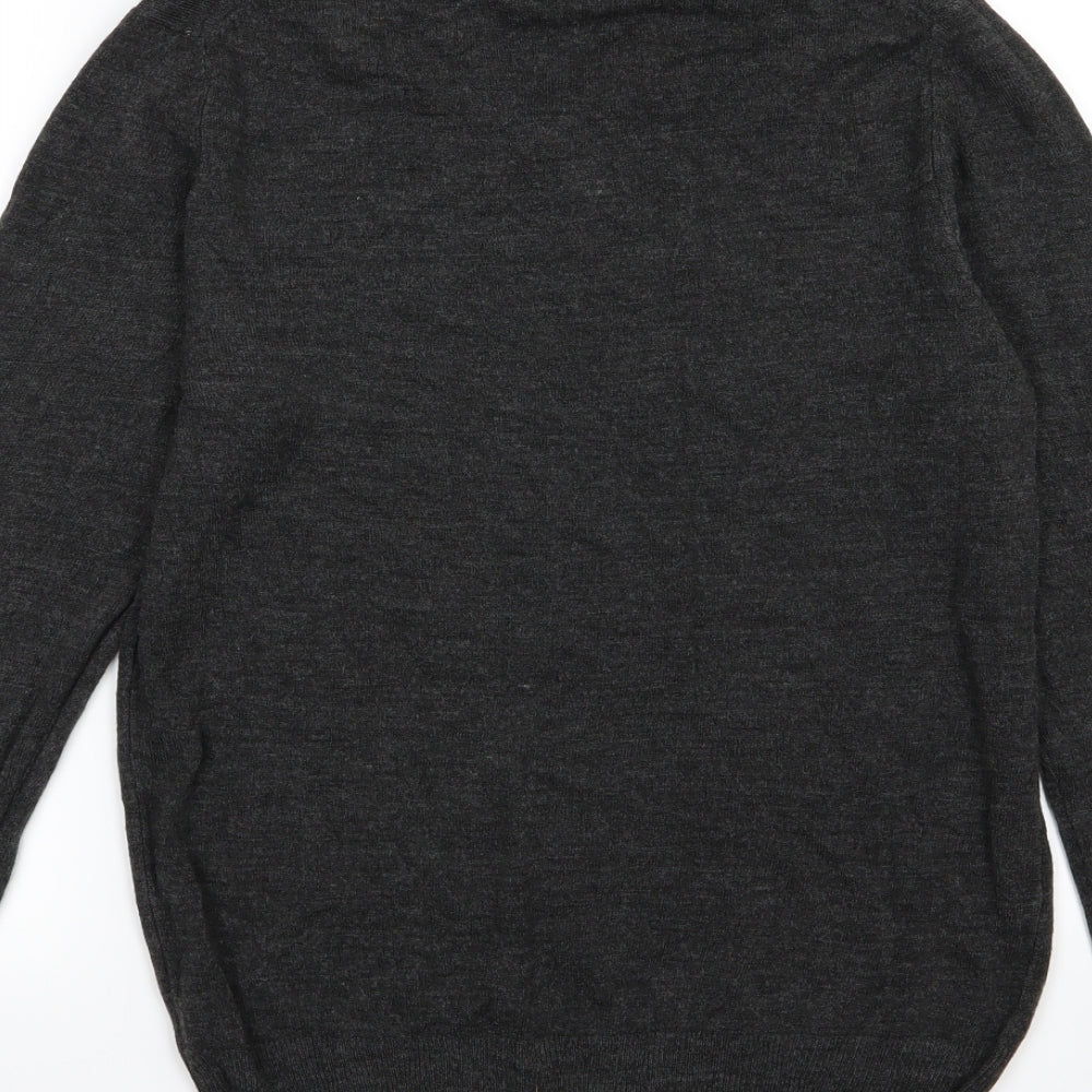 F&F Mens Grey Knit Pullover Jumper Size S