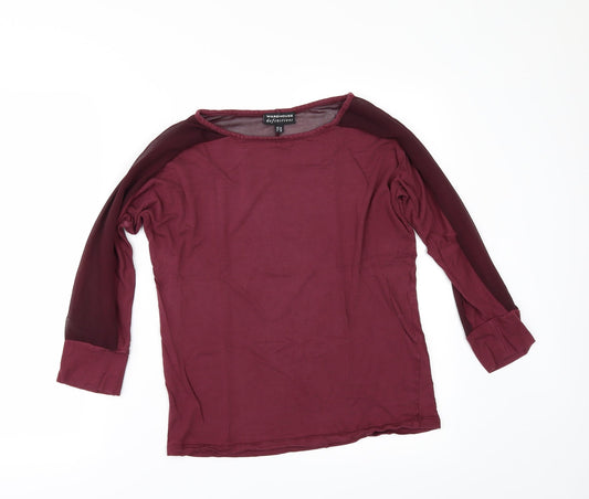 Womens UK Size 12 Warehouse Red Basic Polo