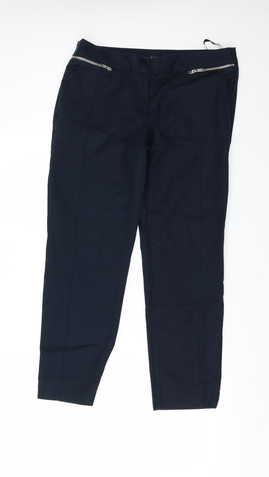 Womens UK Size 12 Warehouse Regular Fit Beige Trousers