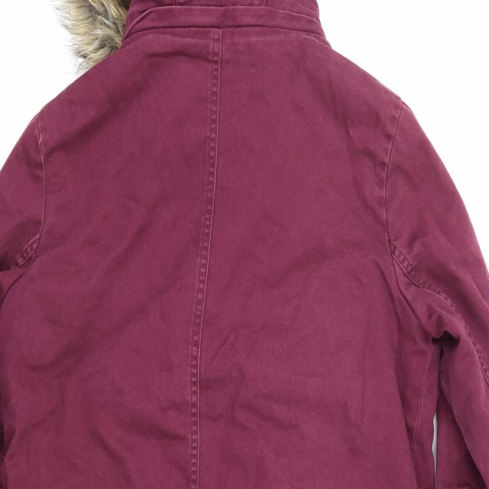 Womens UK Size 8 Marks and Spencer Purple Parka Coat