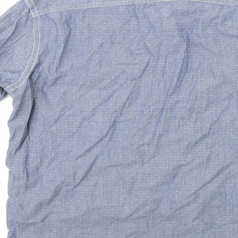 Mens UK Size M Claudio Campione Blue Button-Up Long Sleeve Casual Shirt