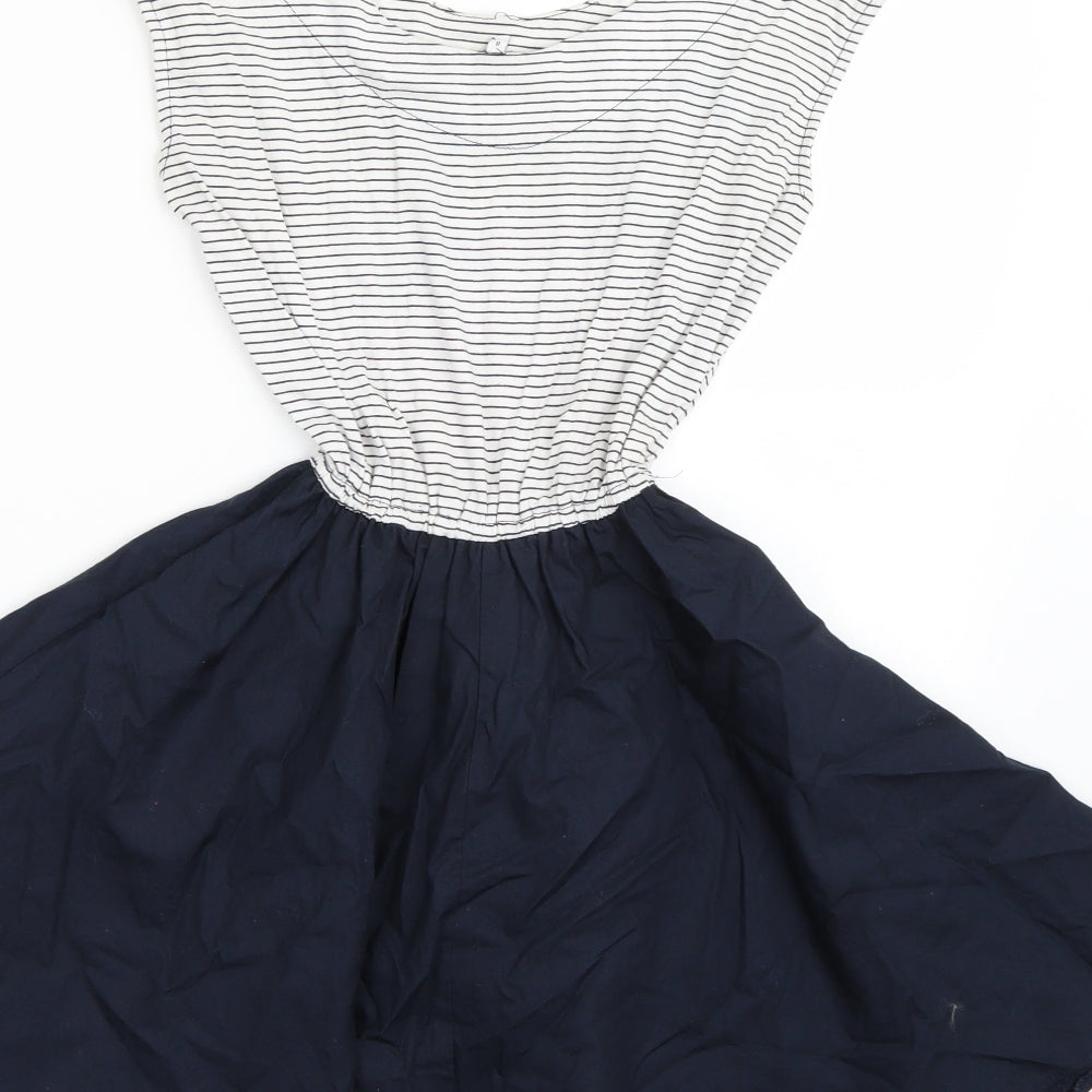 Newlook Womens White Striped A-Line Size 8