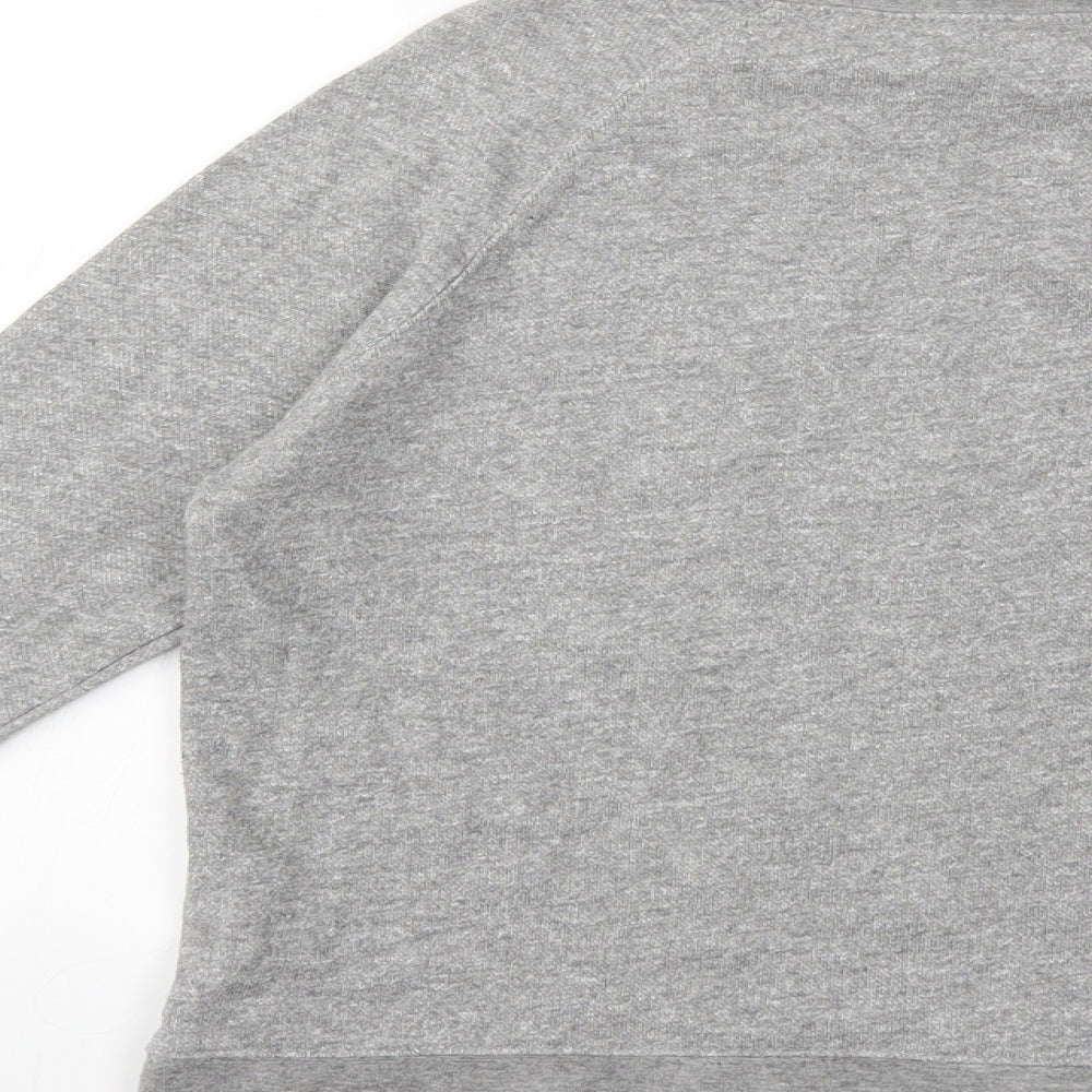 New Look Girls Grey Pullover Sweatshirt Size 12 Years - wake up and be happy