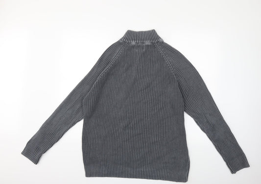 Maine Mens Grey Knit Pullover Jumper Size M