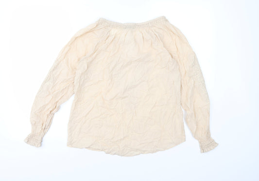 Womens UK Size 6 H&M Beige Basic Blouse