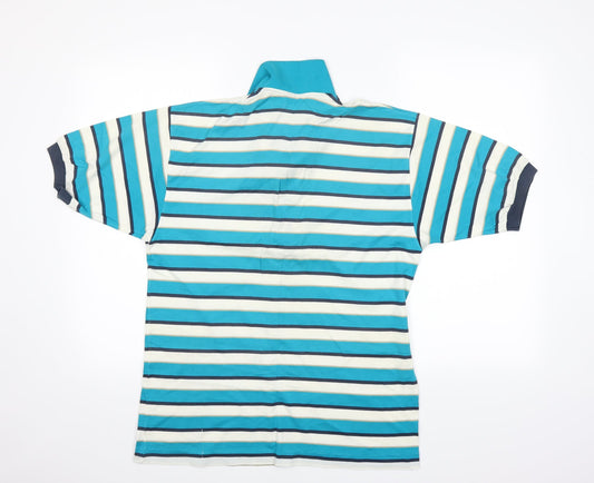 BLANCARD Mens Multicoloured Striped Polo Size M