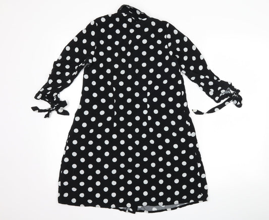 Primark Womens Black Polka Dot Shirt Dress Size 4