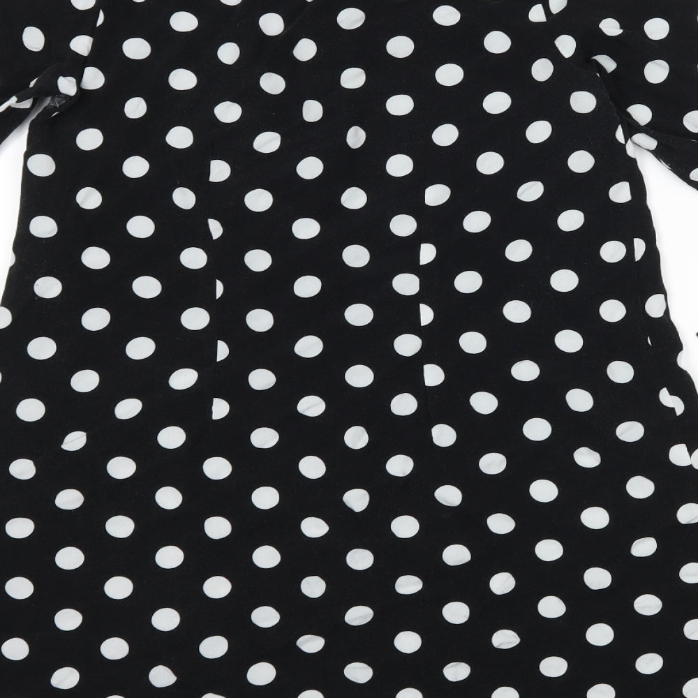 Primark Womens Black Polka Dot Shirt Dress Size 4