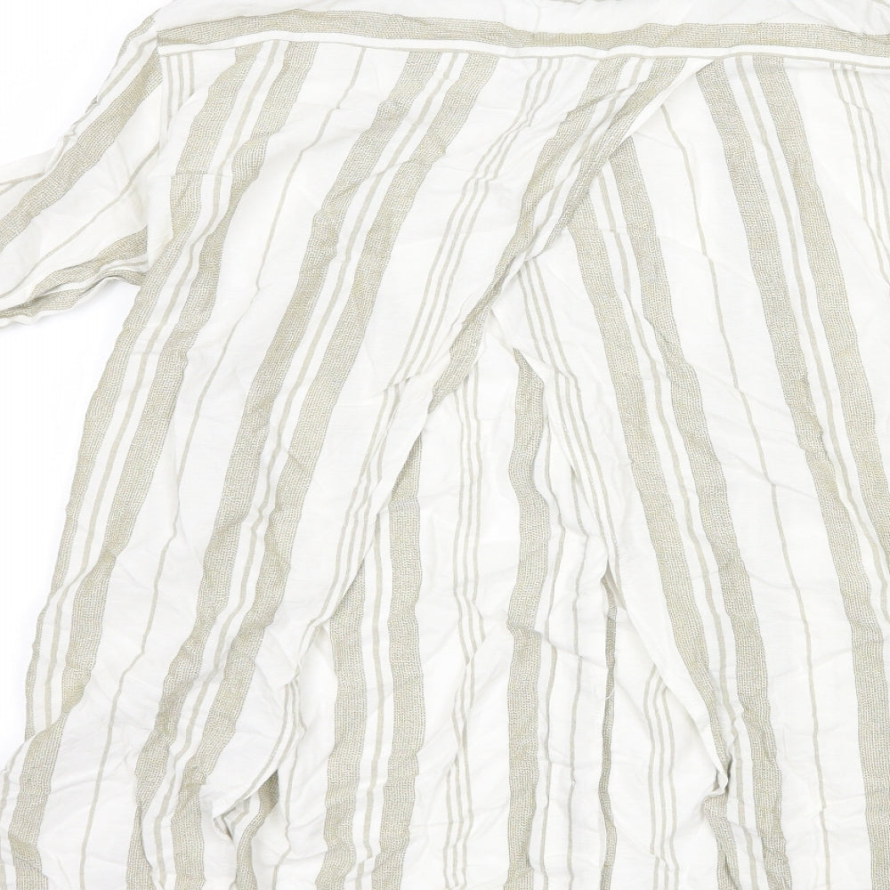 Atmosphere Womens White Striped Basic Button-Up Size 6