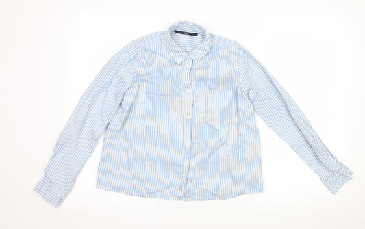 Womens UK Size 6 Only Blue Basic Button-Up