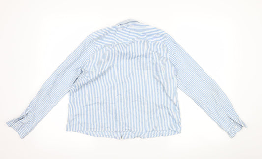 Womens UK Size 6 Only Blue Basic Button-Up