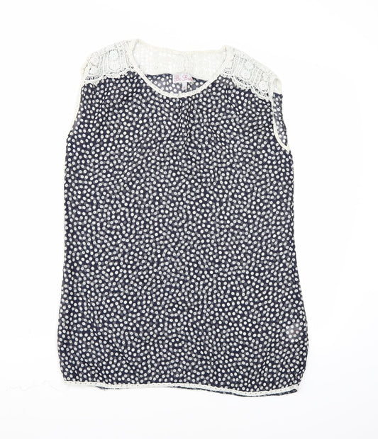 Womens UK Size 12 Be Beau Black Basic Blouse