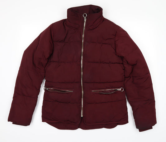 Womens UK Size 8 Topshop Purple Puffer Jacket