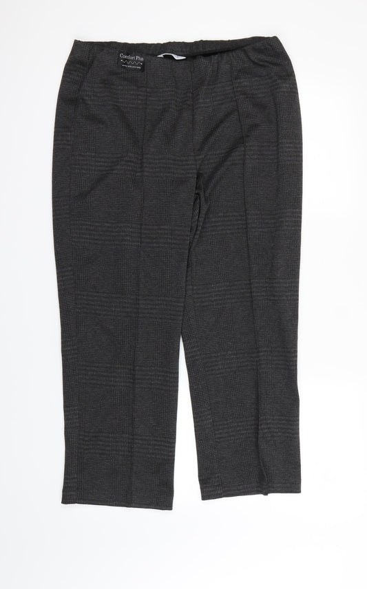 Womens UK Size 14 Classic Regular Fit Dress Pants Black Trousers