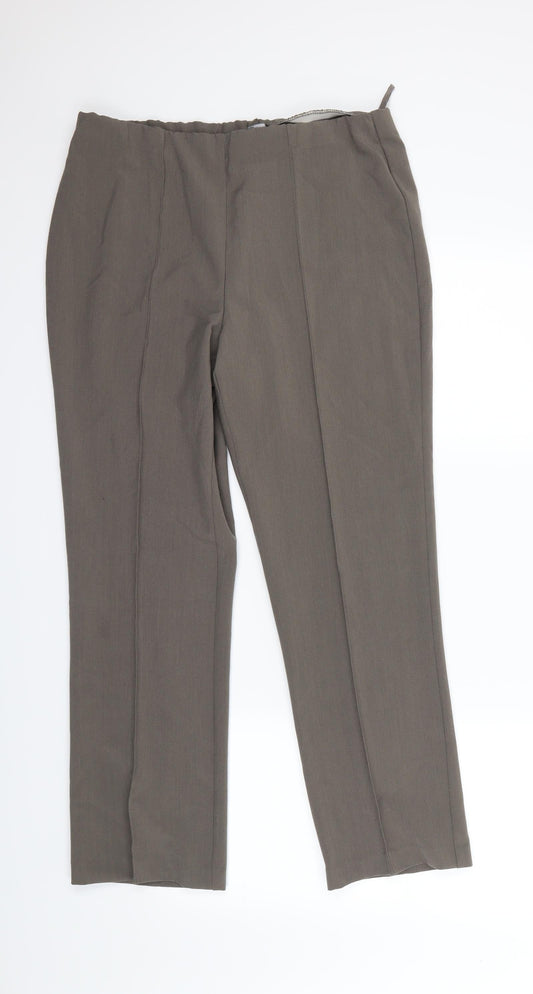 Womens UK Size 12 BM Collection Regular Fit Dress Pants Beige Trousers