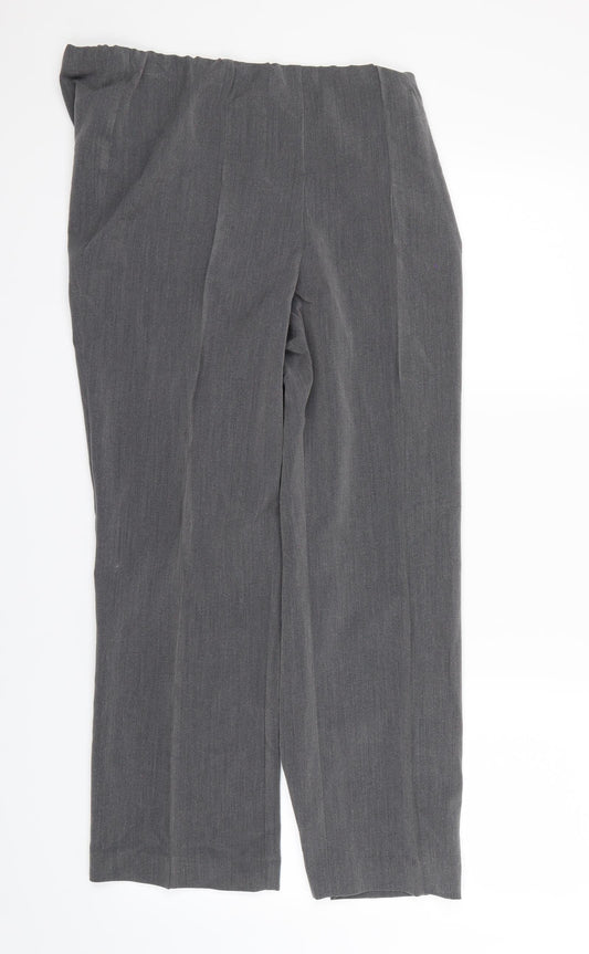 Womens UK Size 12 Bonmarché Regular Fit Dress Pants Grey Trousers