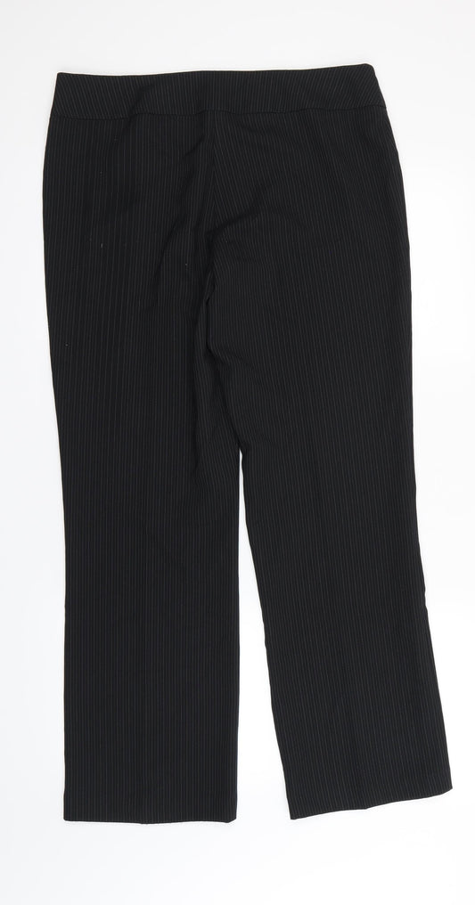 George Womens Black Striped Dress Pants Trousers Size 12 L31 in