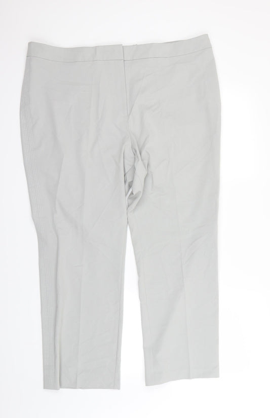 Womens UK Size 22 Capsule Regular Fit Dress Pants Grey Trousers
