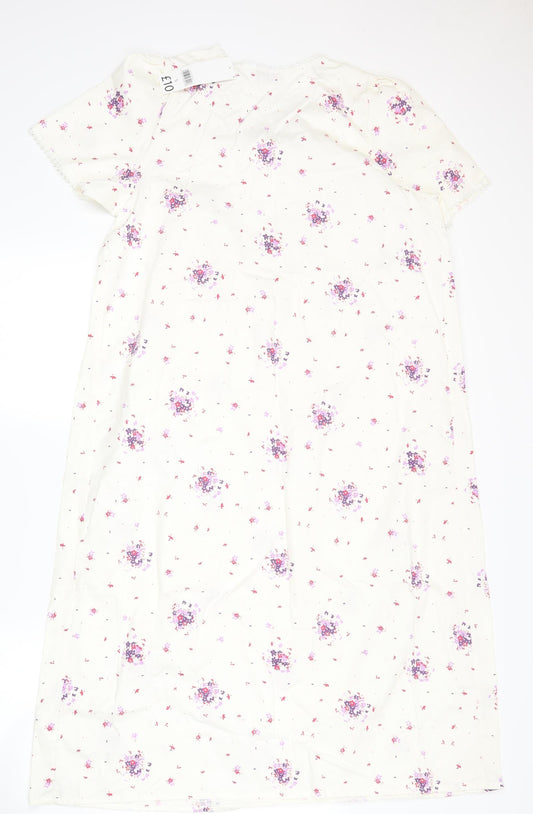 Bonmarché Womens White Floral A-Line Size S