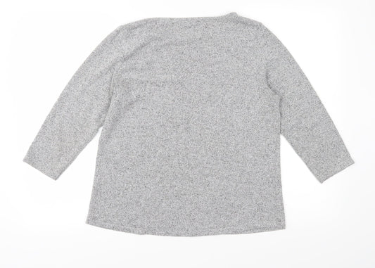 M&Co Womens Grey Basic T-Shirt Size 14