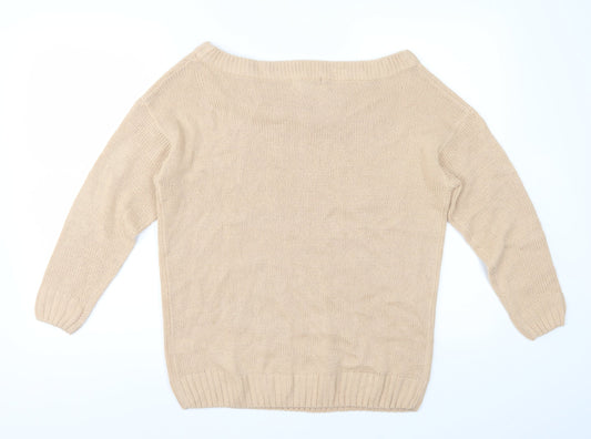 Studio Womens Beige Knit Pullover Jumper Size 12