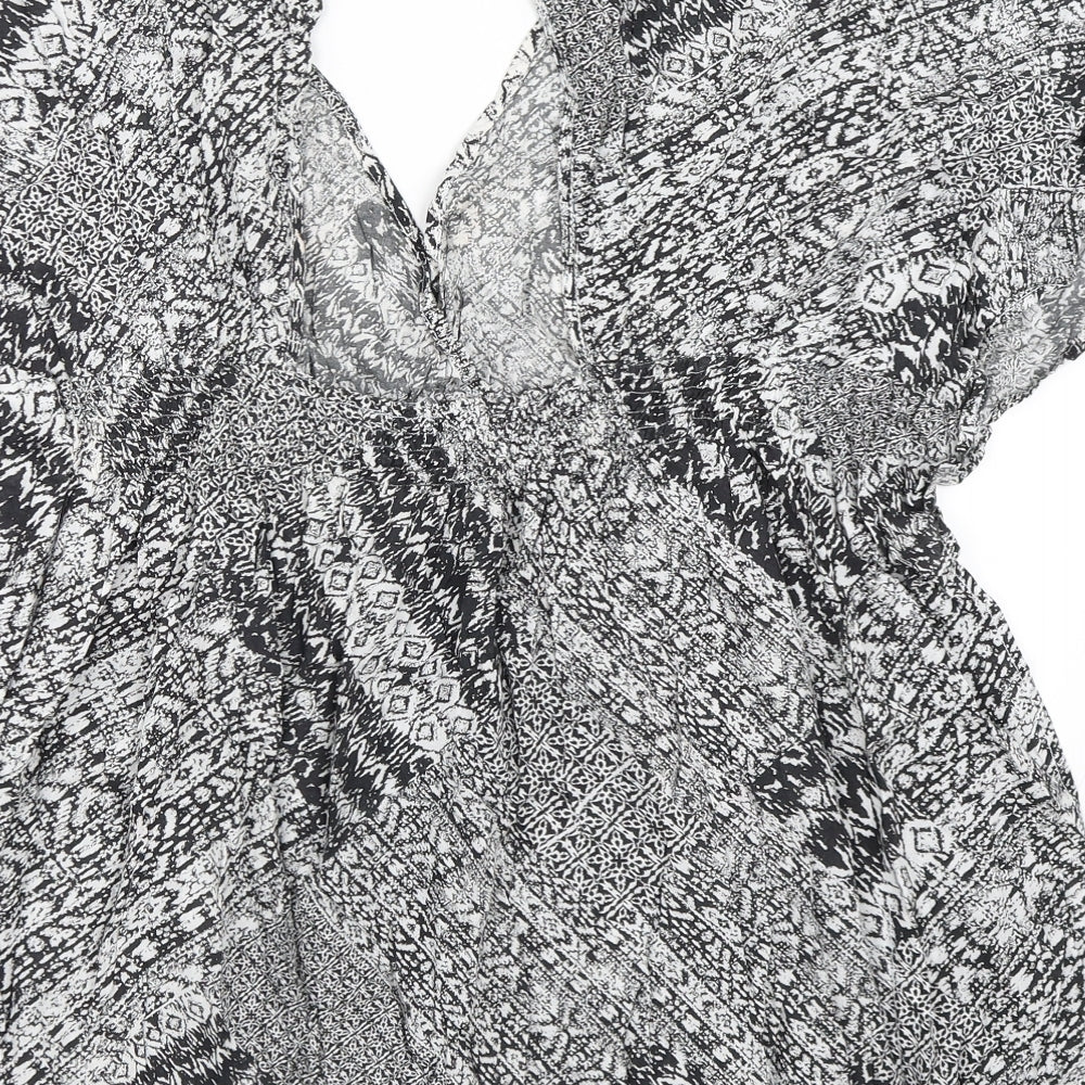 Papaya Womens Black Geometric Kaftan Size S - Beach dress