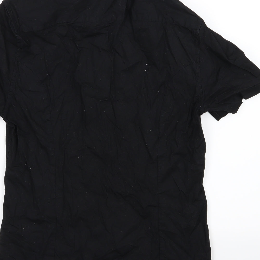ASOS Mens Black Woven Button-Up Size S