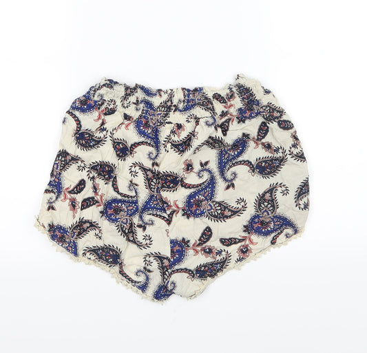 Primark Womens Multicoloured Paisley Mom Shorts Size 4