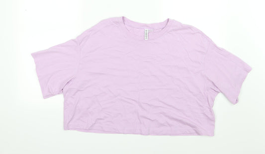 Womens UK Size L Divided by H&M Purple Basic T-Shirt