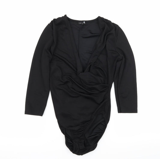 Womens UK Size 10 River Island One-Piece Black Bodysuit