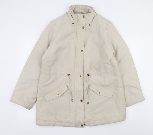 Womens UK Size 14 BHS Beige Quilted Coat
