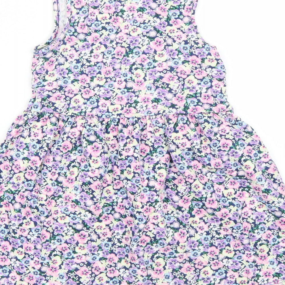 H&M Girls White Floral A-Line Size 4 Years