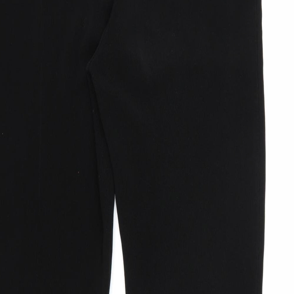Womens UK Size L Preworn Regular Fit Black Trousers