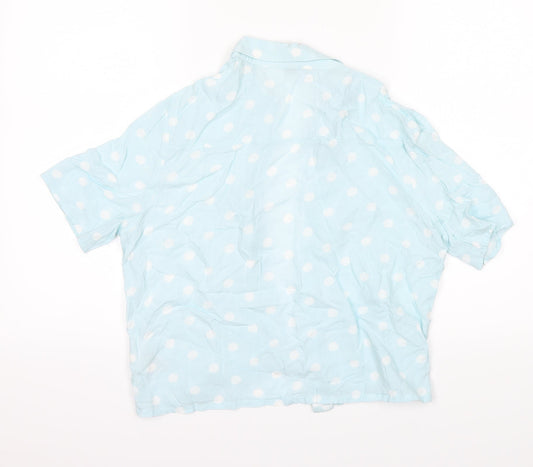 Divided by H&M Womens Blue Polka Dot Basic Button-Up Size 6