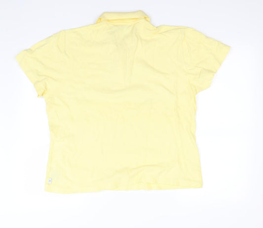 Alice Collins Womens Yellow Basic Polo Size L
