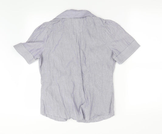 M&S Womens Blue Check Basic Button-Up Size 12