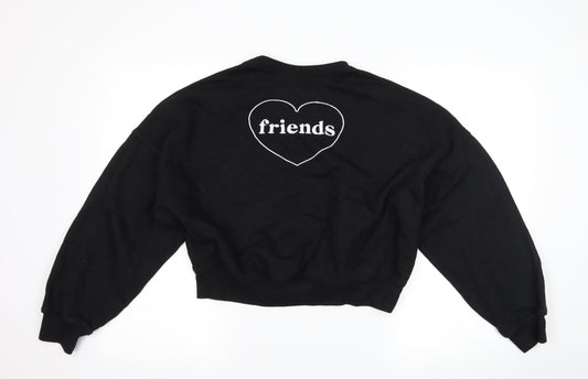 H&M Womens Black Pullover Sweatshirt Size XS - forever friends